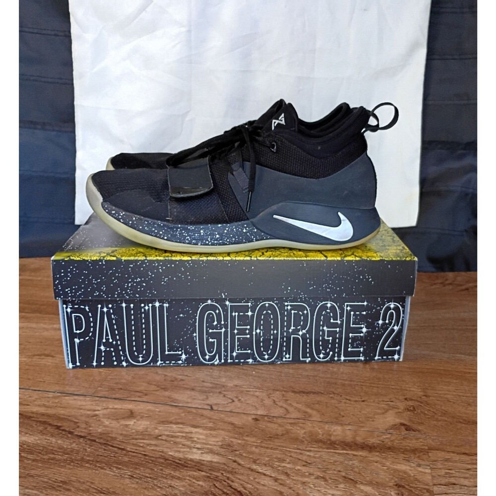 Nike PG 2.5 Paul George Black Platinum Mens 12 BQ8452-004 Box Swoosh Loose